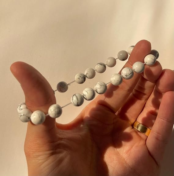 Bracelet en Howlite Naturelle 8 mm – Homme & Femme