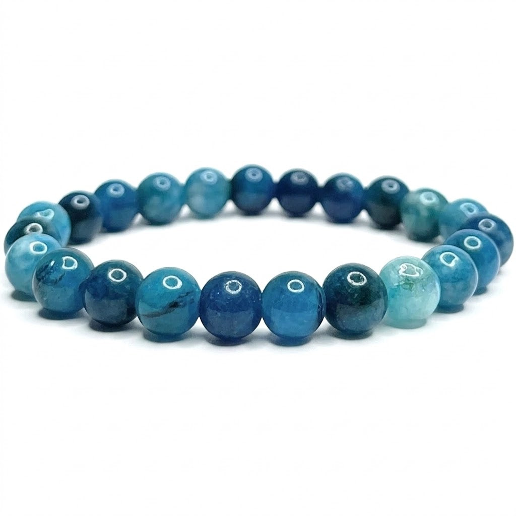 Bracelet Apatite Bleue Naturelle – Perles 8 mm