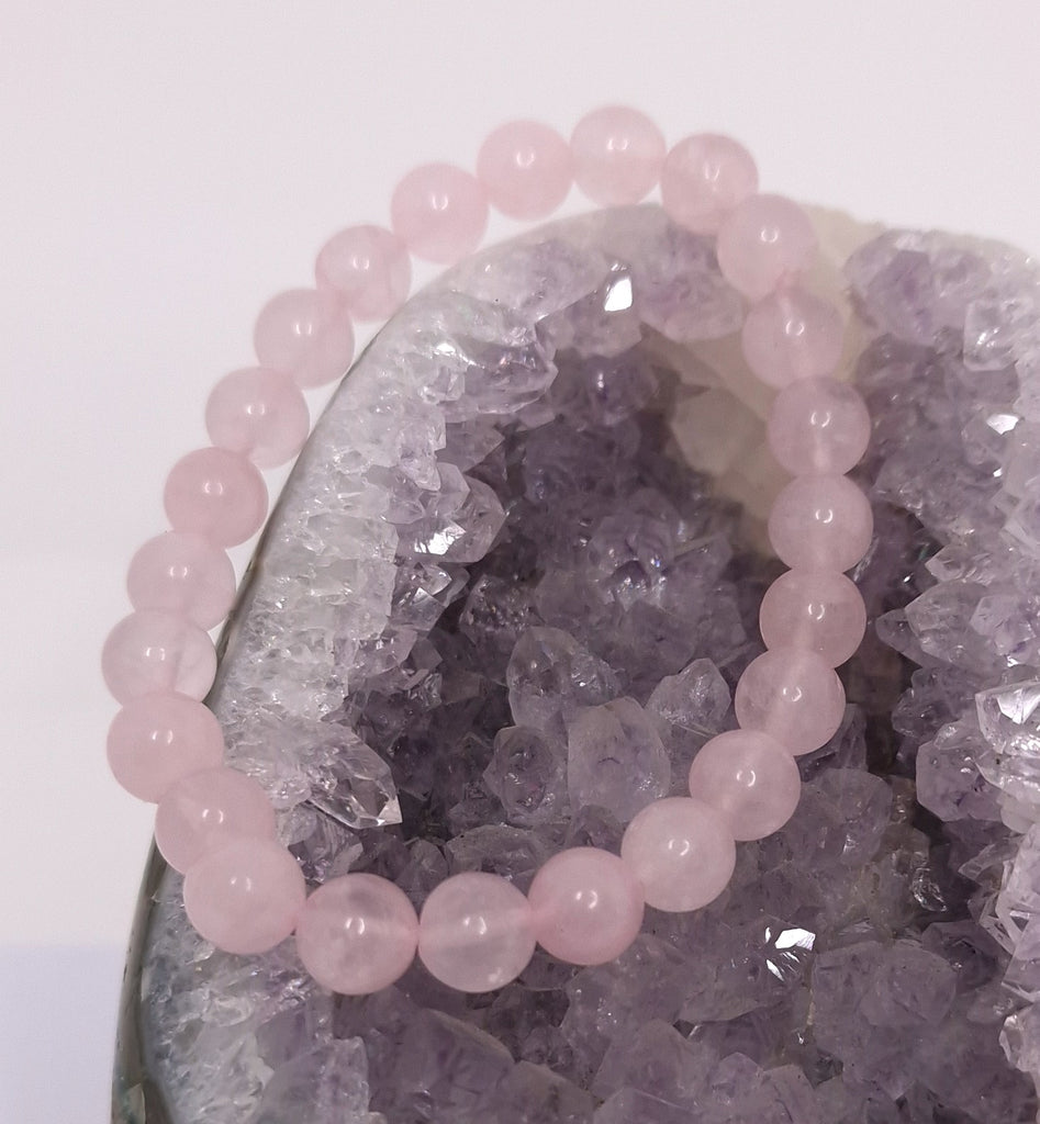 Bracelet en quartz rose - Pierres semi-précieuses véritables - Top en lithothérapie