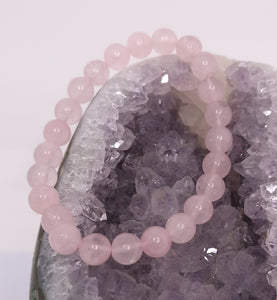 Bracelet en quartz rose - Pierres semi-précieuses véritables - Top en lithothérapie