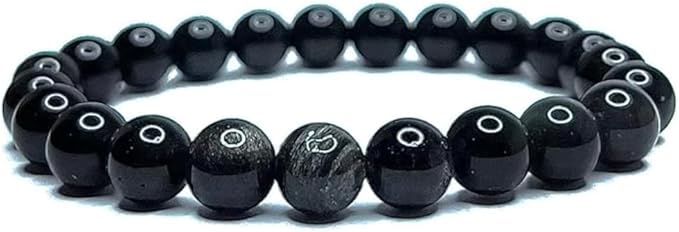Bracelet Obsidienne Œil Céleste – Pierre Naturelle 8MM – Une pierre reconnue pour offrir une protection profonde et une force intérieure.