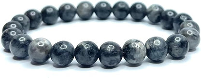 Bracelet Larvikite Naturelle – Perles 8 mm