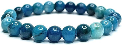 Bracelet Apatite Bleue Naturelle – Perles 8 mm
