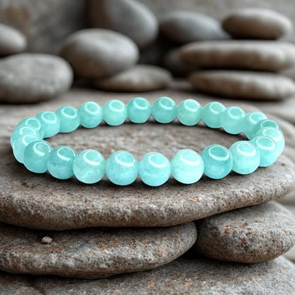 Bracelet Jade Émeraude Naturel – Perles 8 mm