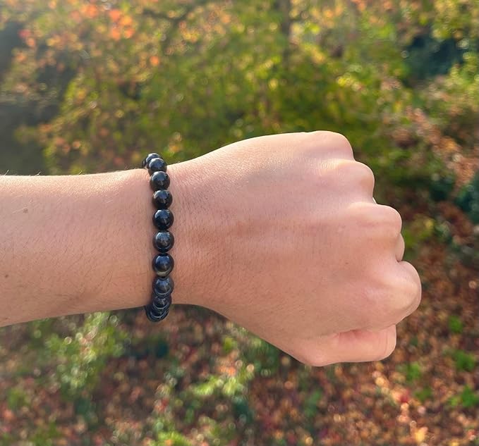 Bracelet Obsidienne Œil Céleste – Pierre Naturelle 8MM – Une pierre reconnue pour offrir une protection profonde et une force intérieure.