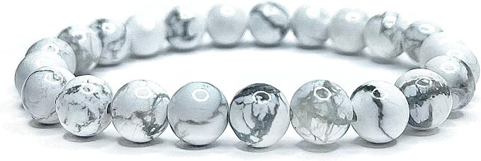 Bracelet en Howlite Naturelle 8 mm – Homme & Femme