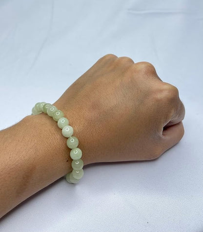 Bracelet Jade Vert Clair Naturel – Perles 8 mm