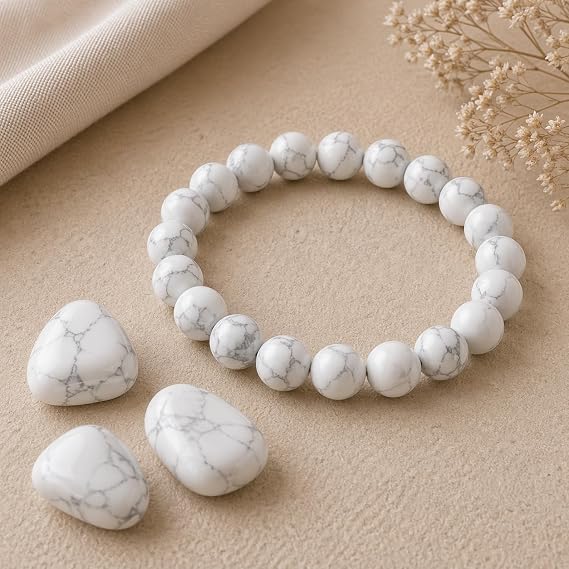Bracelet en Howlite Naturelle 8 mm – Homme & Femme