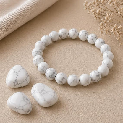 Bracelet en Howlite Naturelle 8 mm – Homme & Femme
