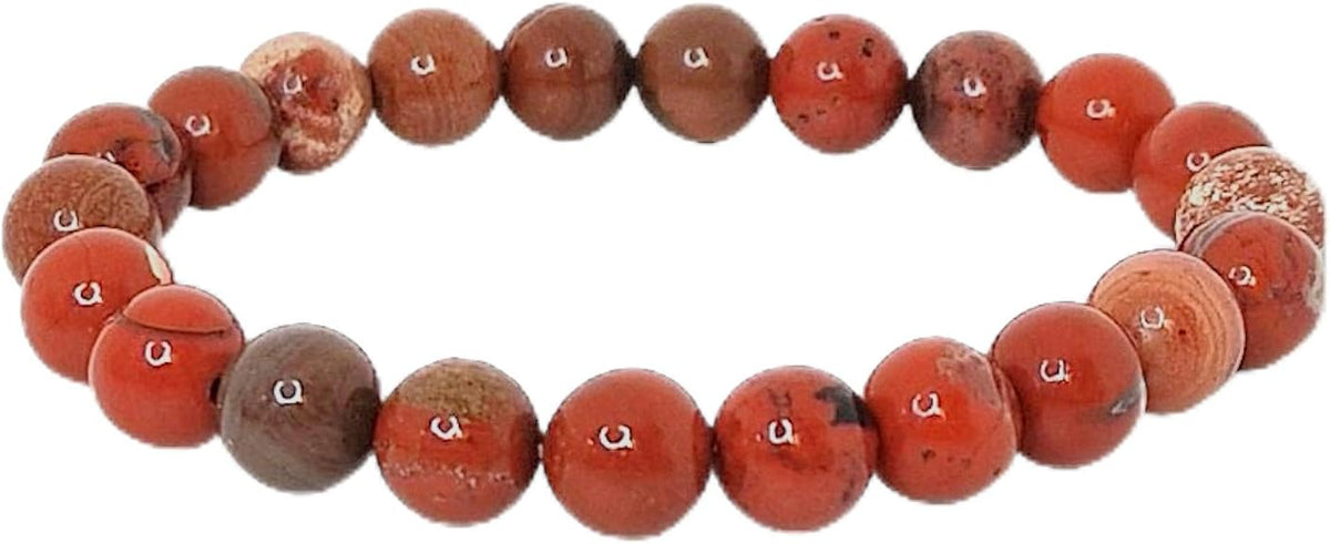 Bracelet Felicidade en jaspe rouge naturel 8 mm – photo principale